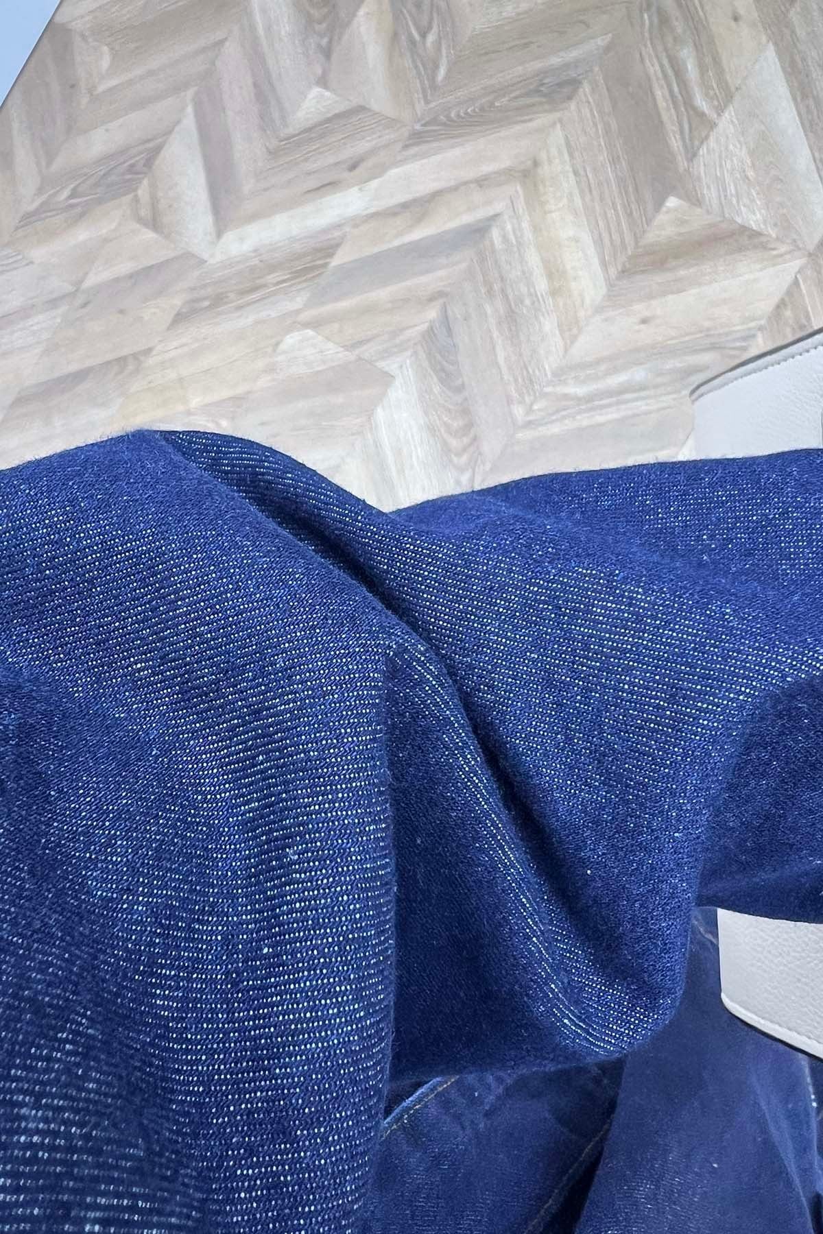 Süs Cepli Kemerli Modern Kot Takım K.Mavi