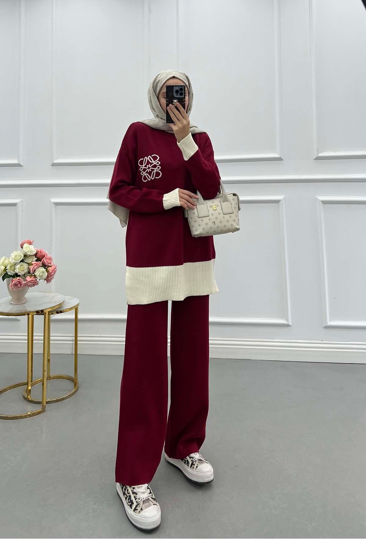 Triko Kazak Takım Bordo