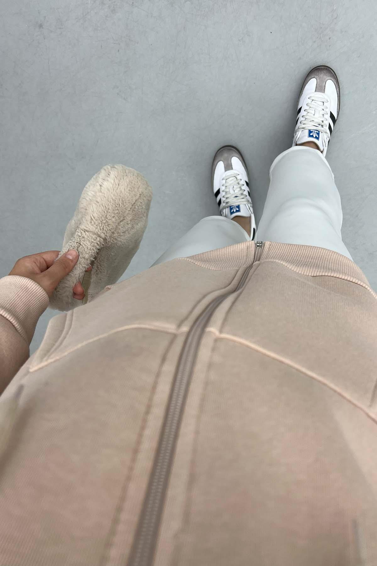 Üç İplik Okul Sweatshirt Bej
