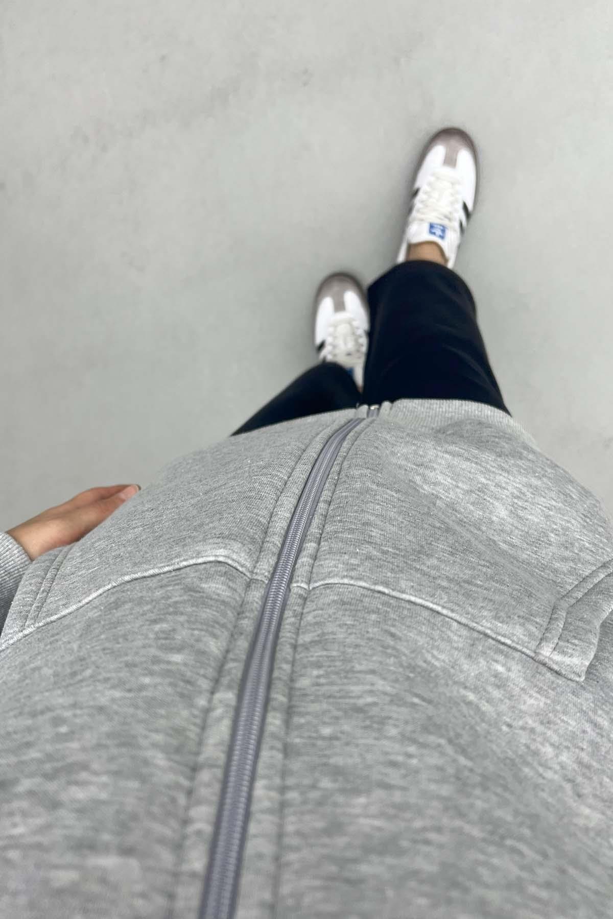 Üç İplik Okul Sweatshirt Gri