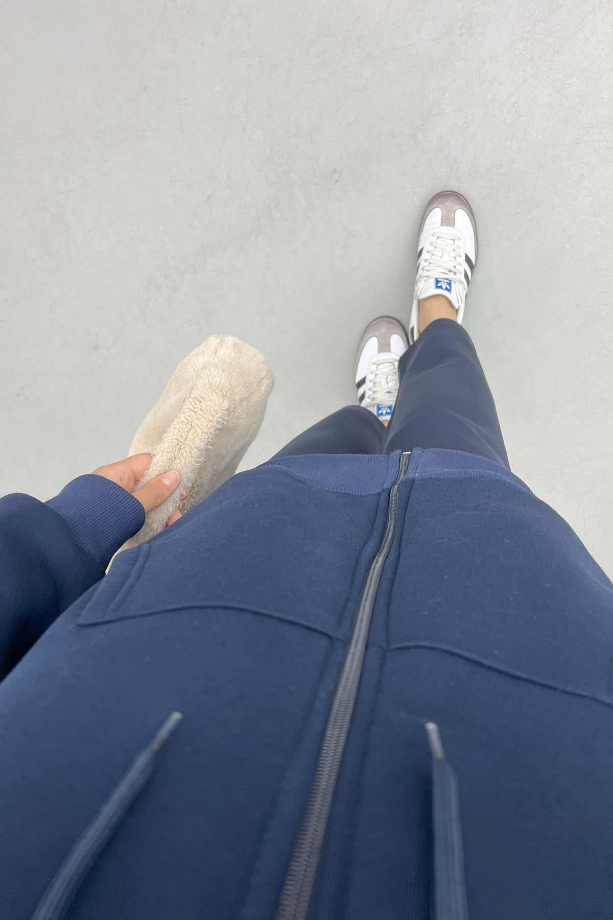 Üç İplik Okul Sweatshirt Lacivert
