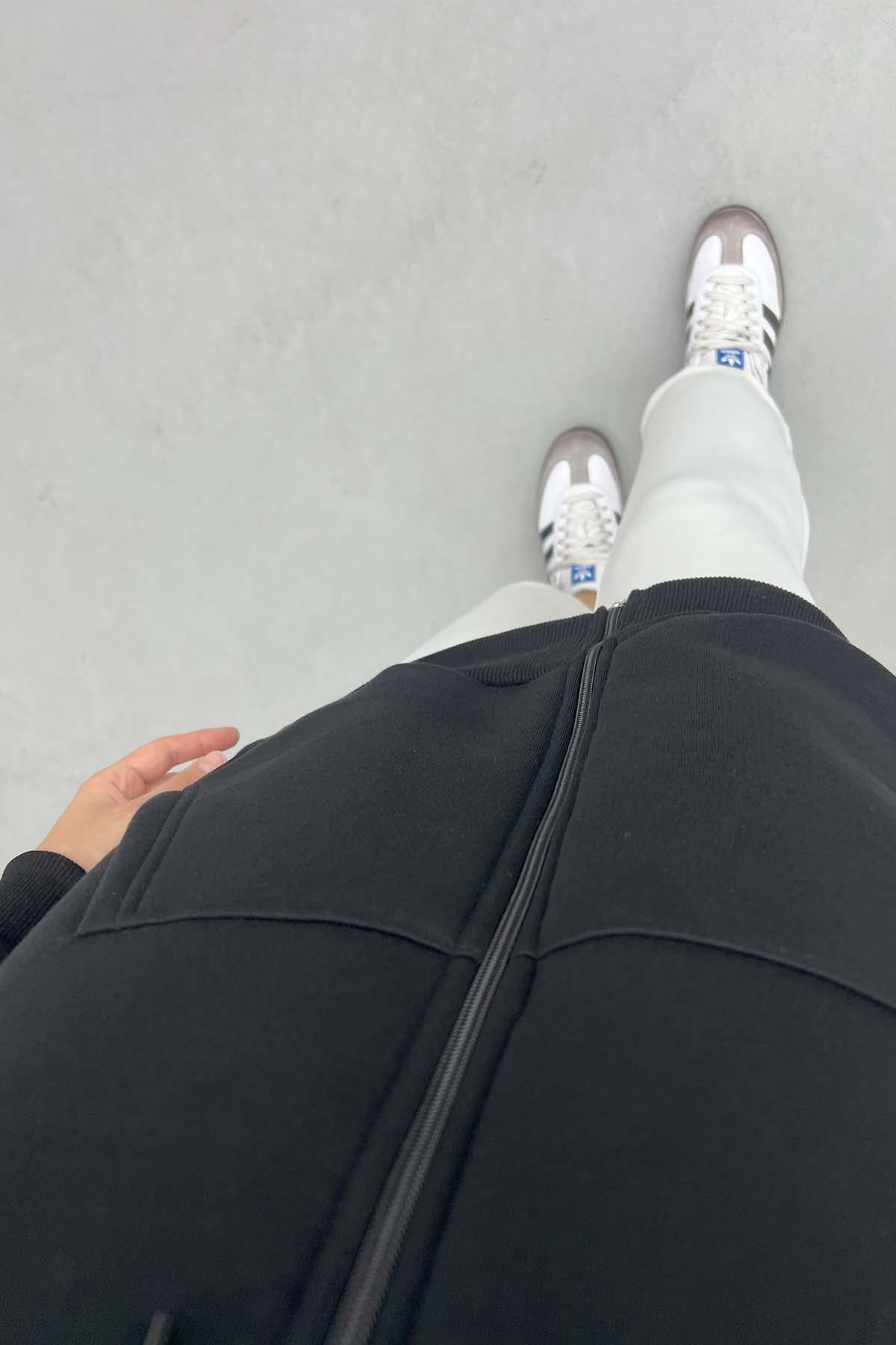 Üç İplik Okul Sweatshirt Siyah