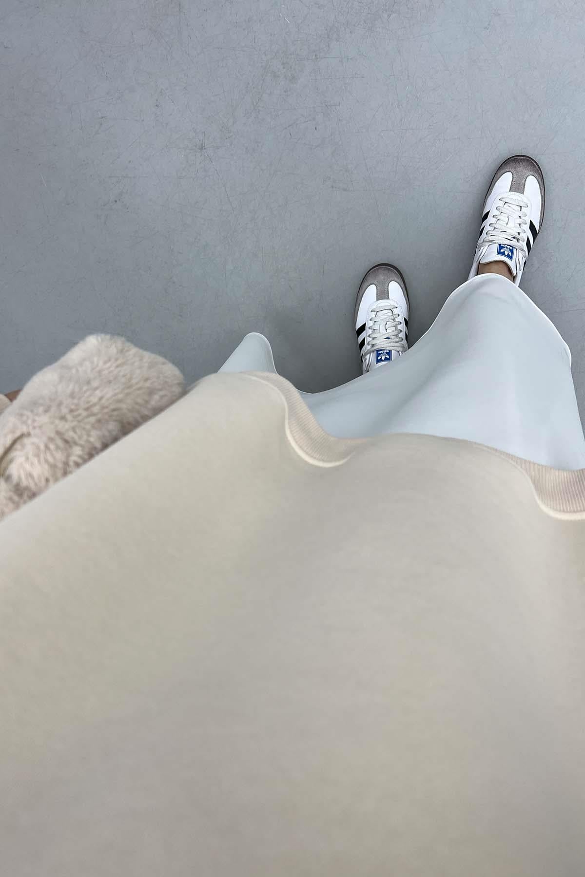 Üç İplik Oversize Sweatshirt Bej