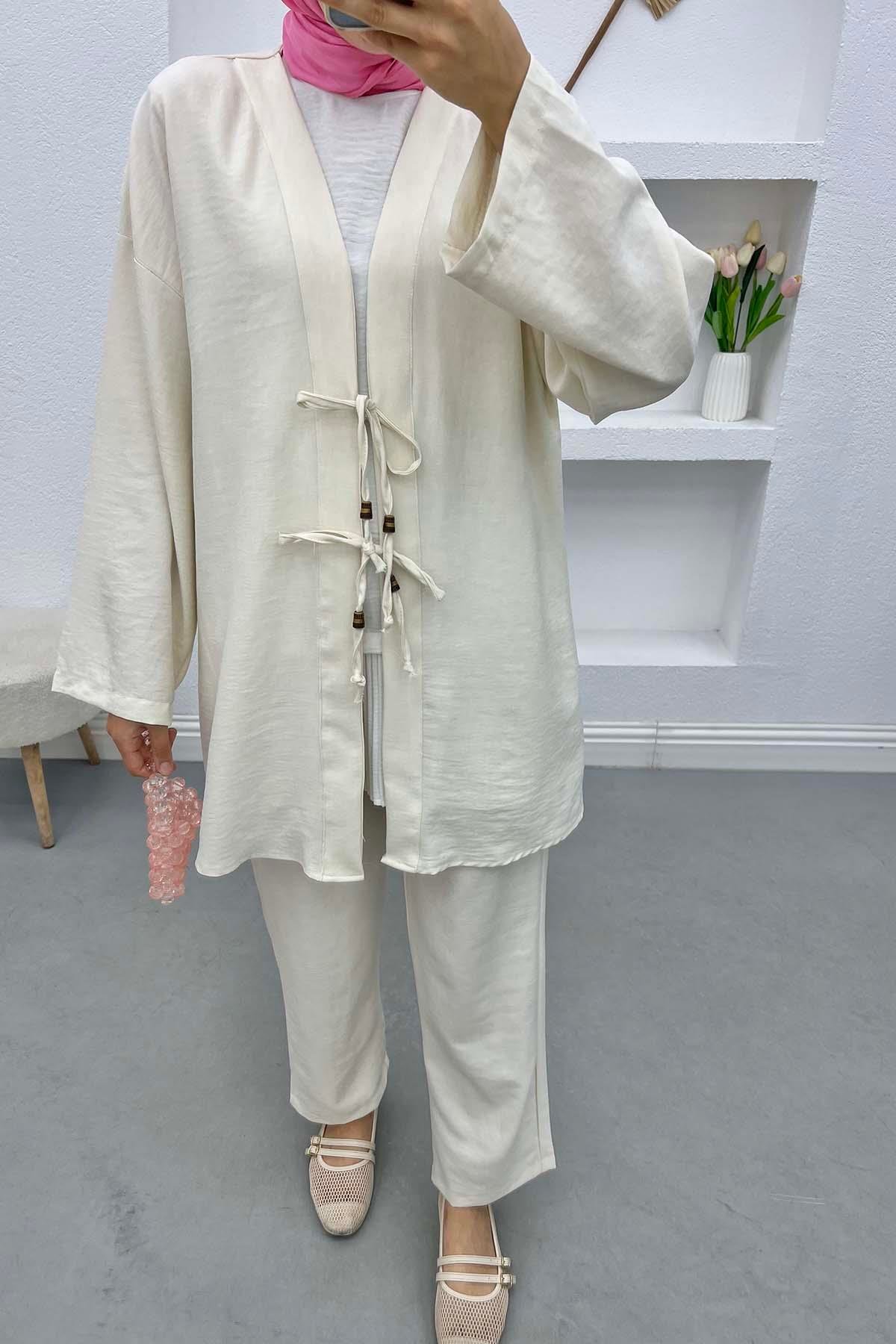 Viral Kimono Takım Krem