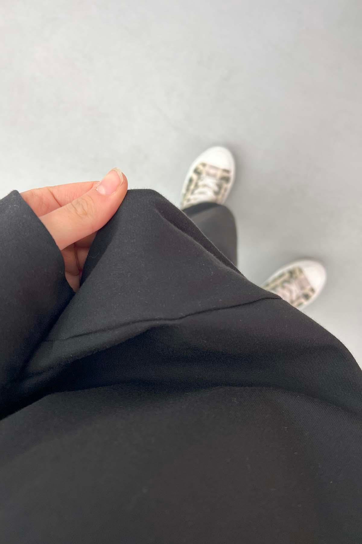 Yaka Düğmeli Sweat Takım Siyah