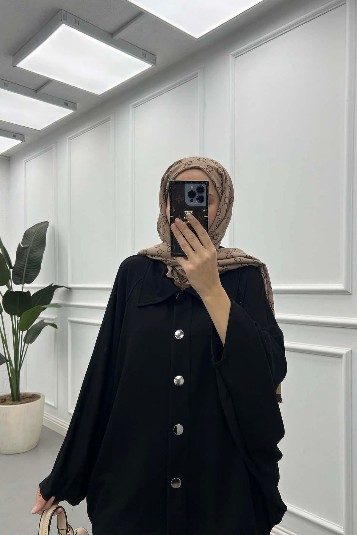 Yarasa Kol Oysh Ceket Siyah