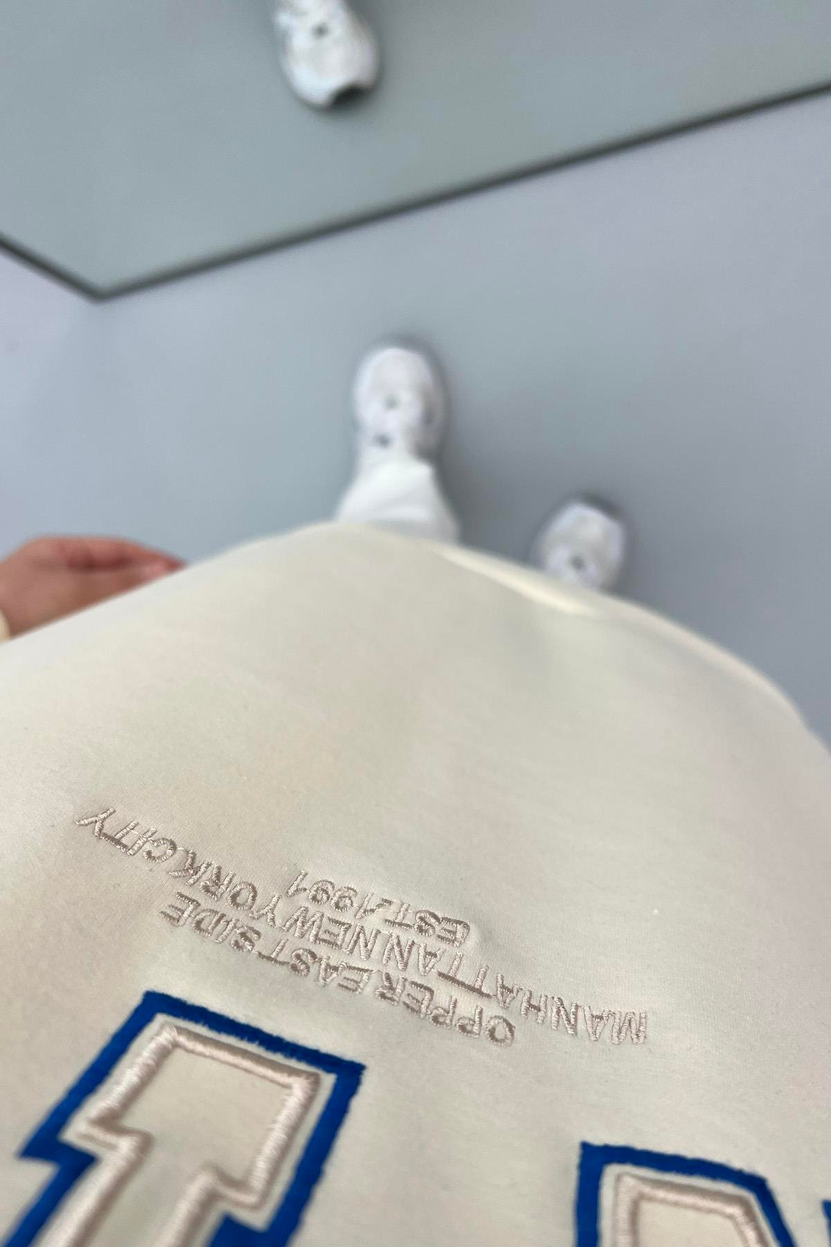 Yarım Fermuarlı Sweatshirt Ekru