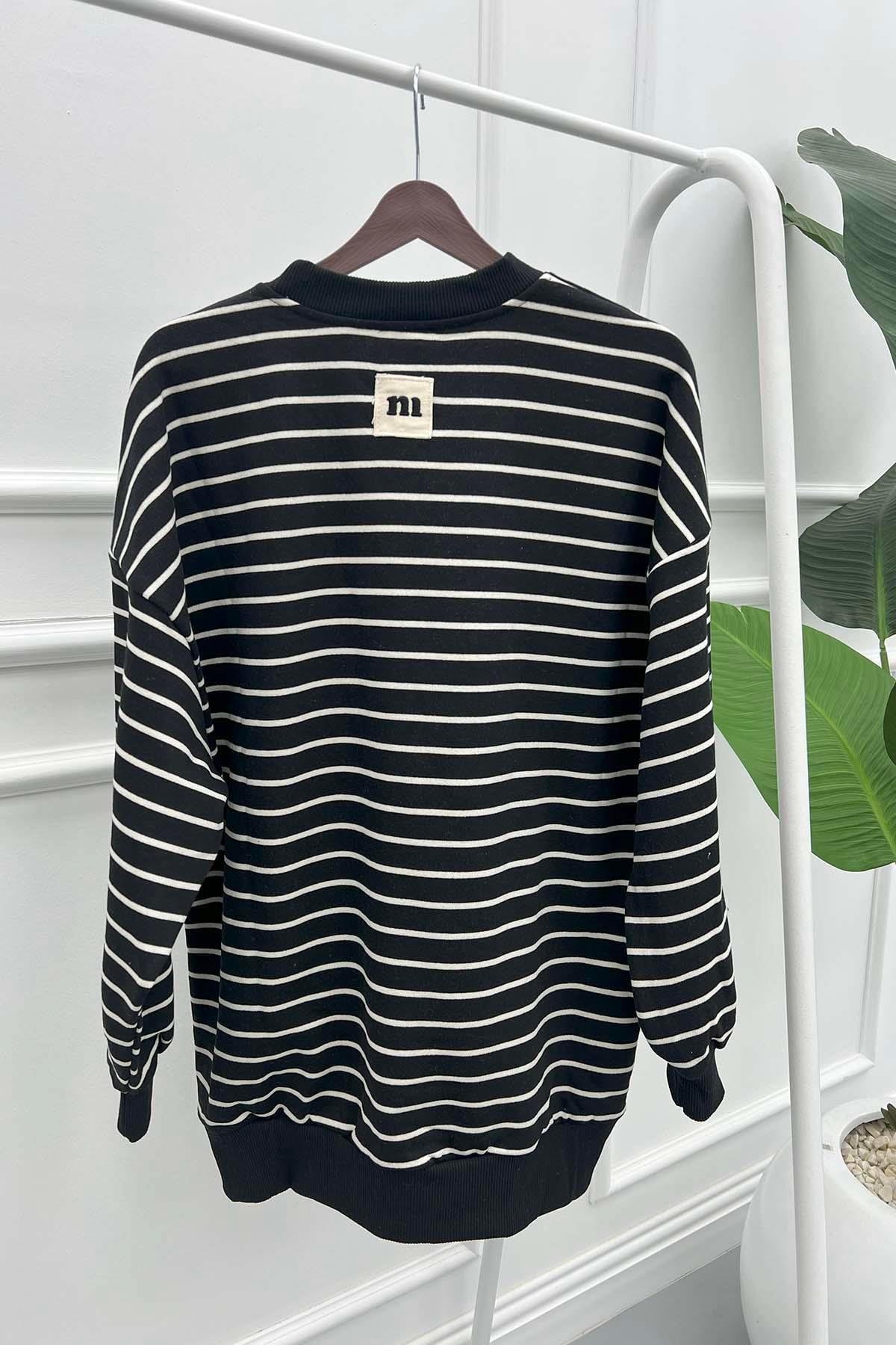 Yazılı Sweat Siyah