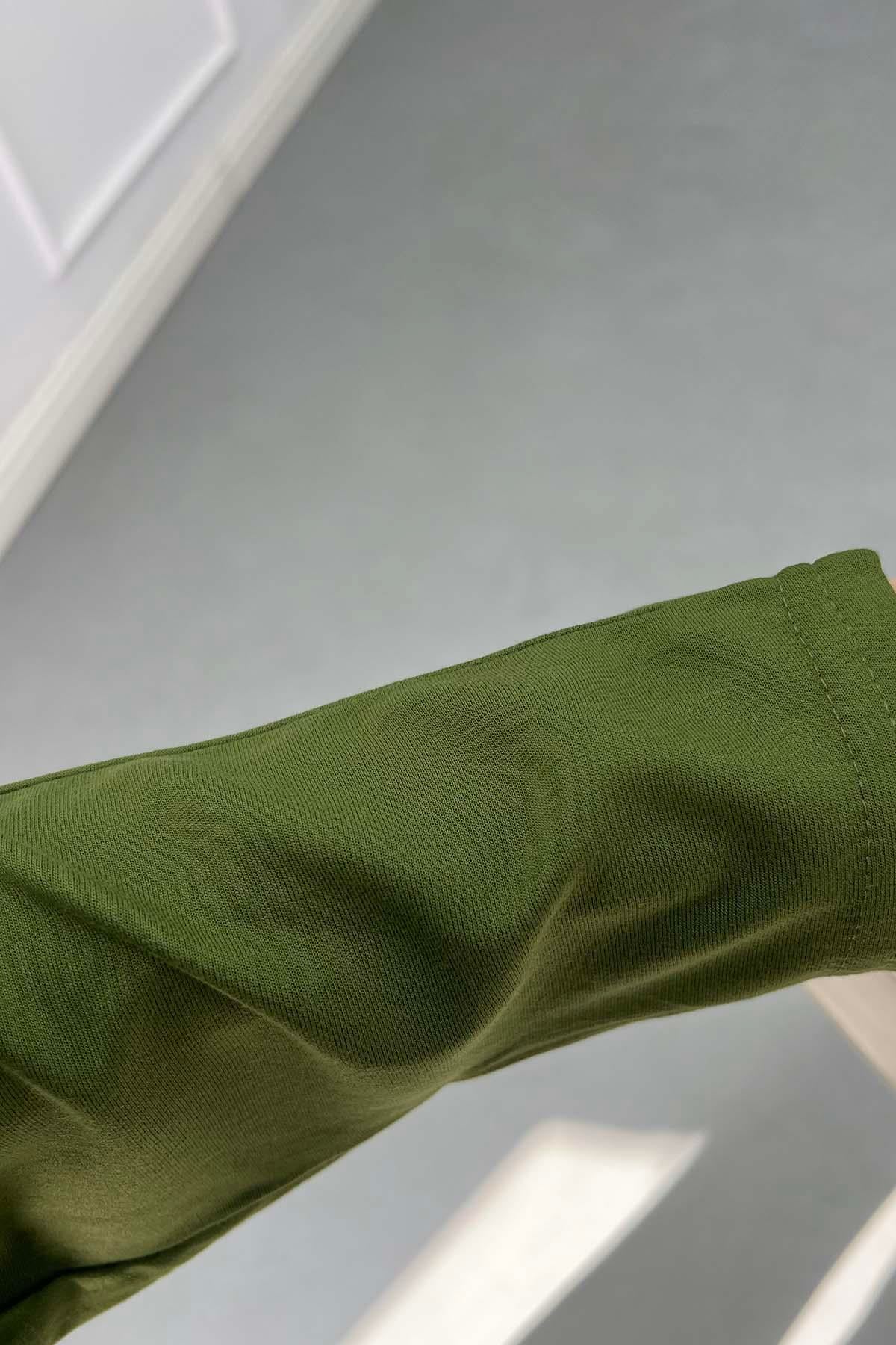 Zarif Nakışlı Günlük Sweatshirt Yeşil