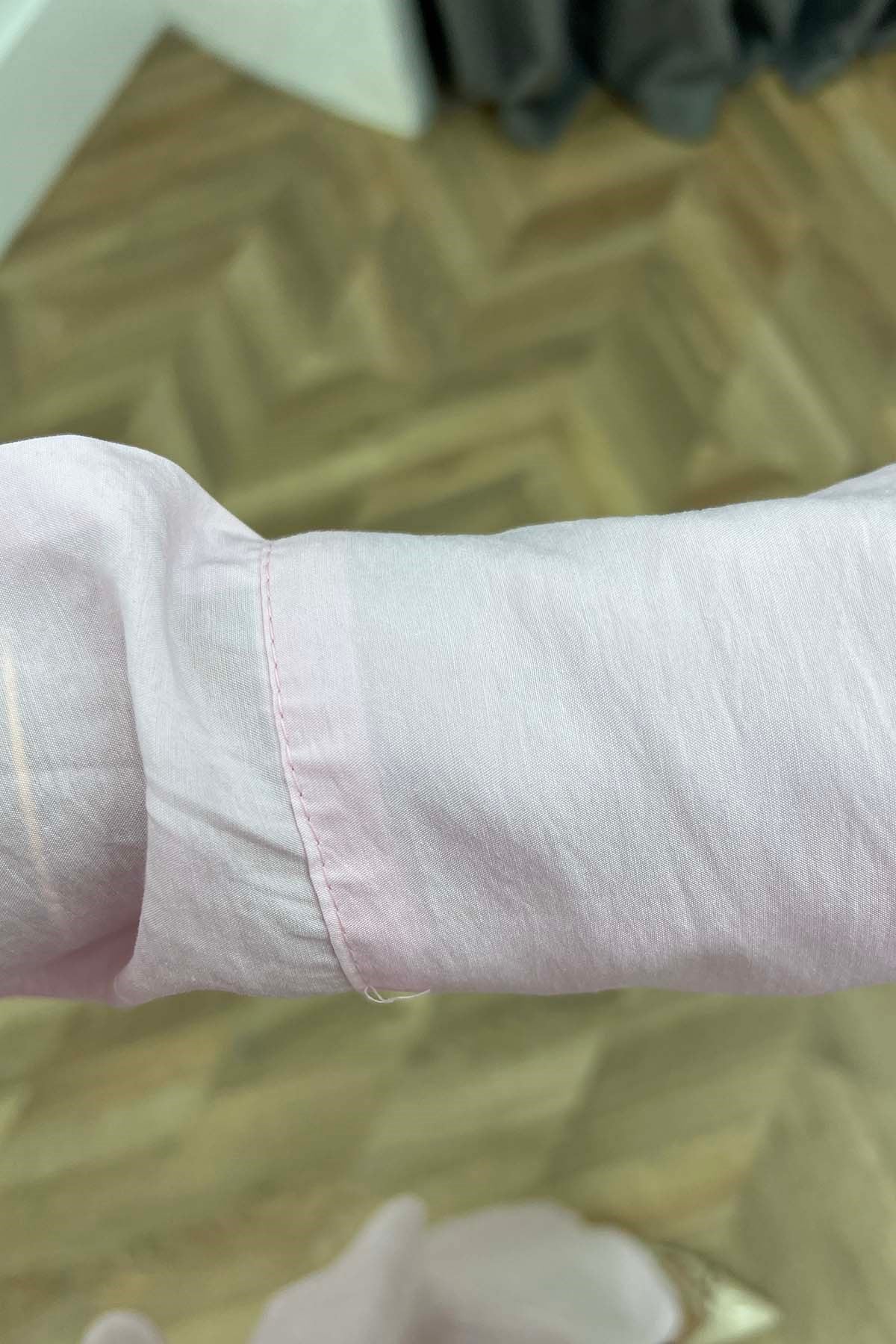 Zerafet Büzgülü Aura Düğme Detaylı Takım Pembe