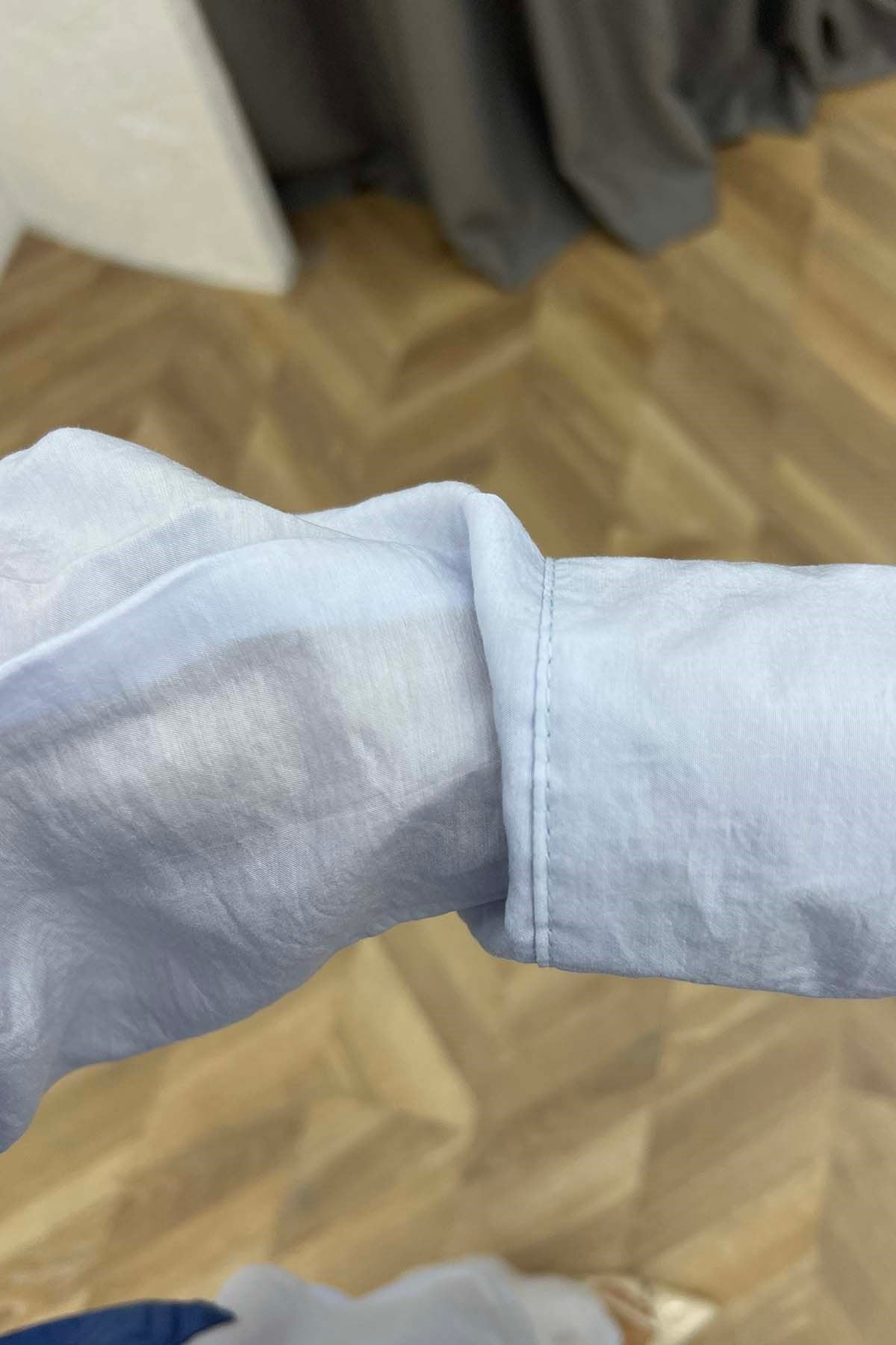 Zerafet Büzgülü Aura Düğme Detaylı Takım Bebe Mavi
