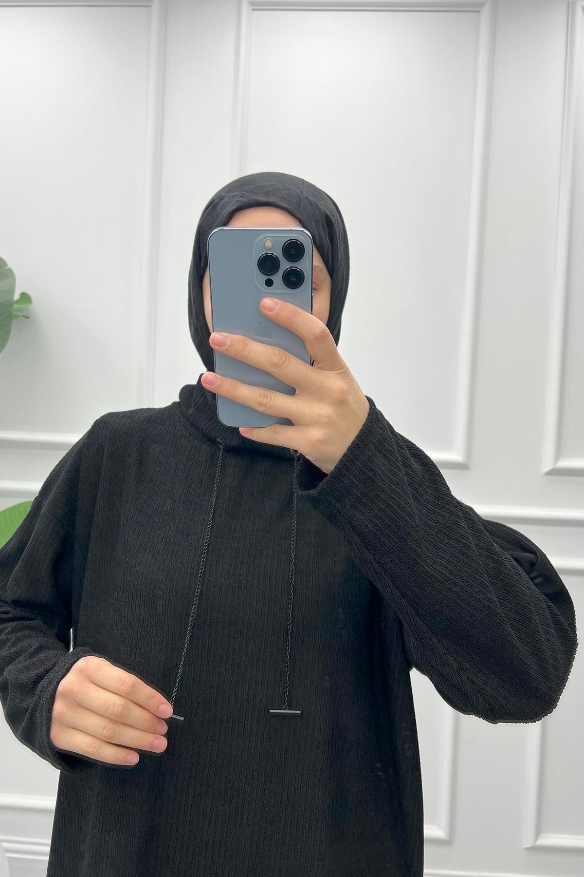 Zincirli Tunik Siyah