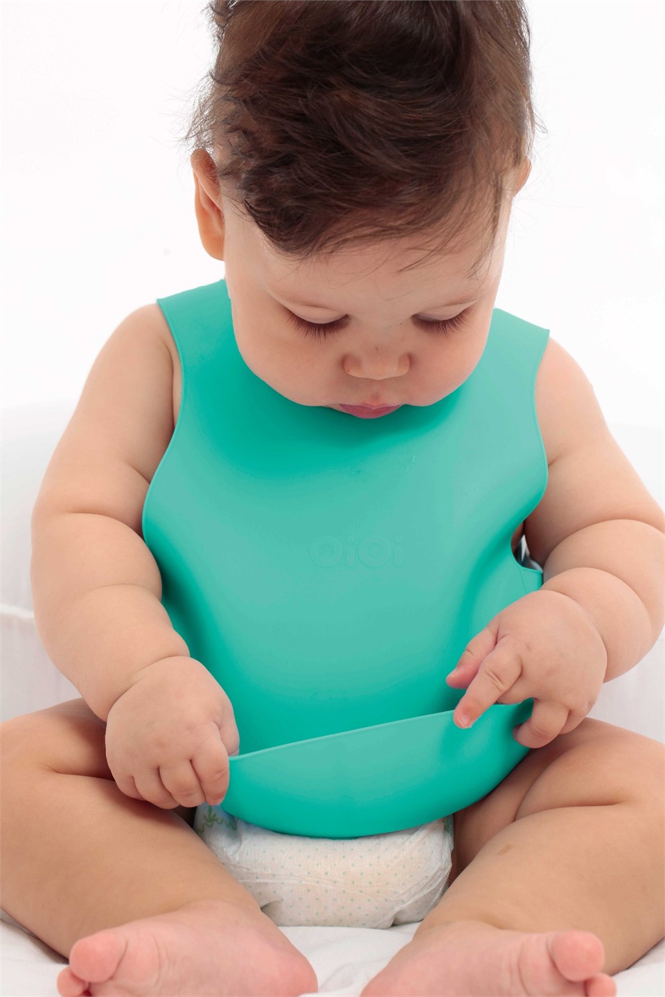 Oioi Silikon Mama Önlüğü - Yeşil