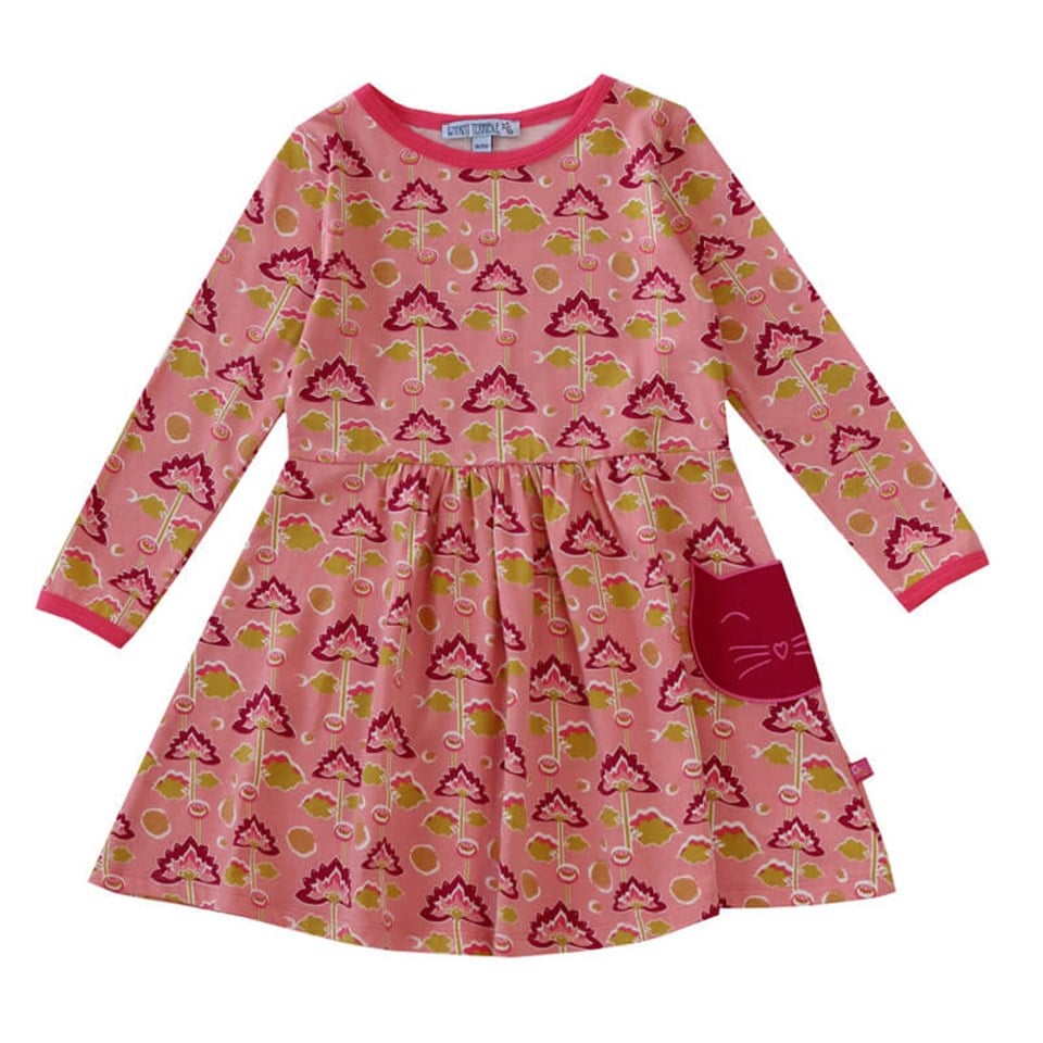 Enfant Terrible Çiçek Desenli Uzun Kollu Pembe Elbise