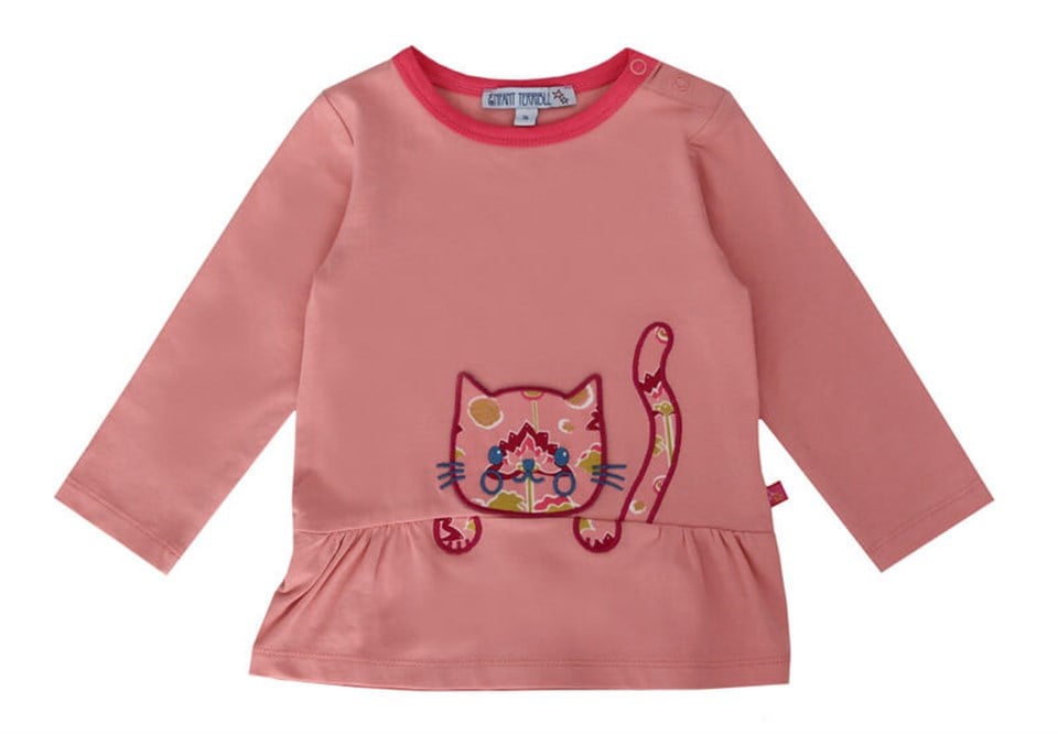 Enfant Terrible Kedi Desenli Gül Kurusu Bebek Tunik