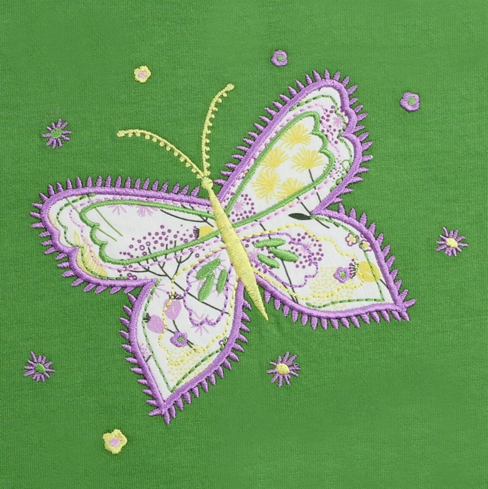 Enfant Terrible Kelebek Desenli Kısa Kollu Yeşil Çocuk T-shirt