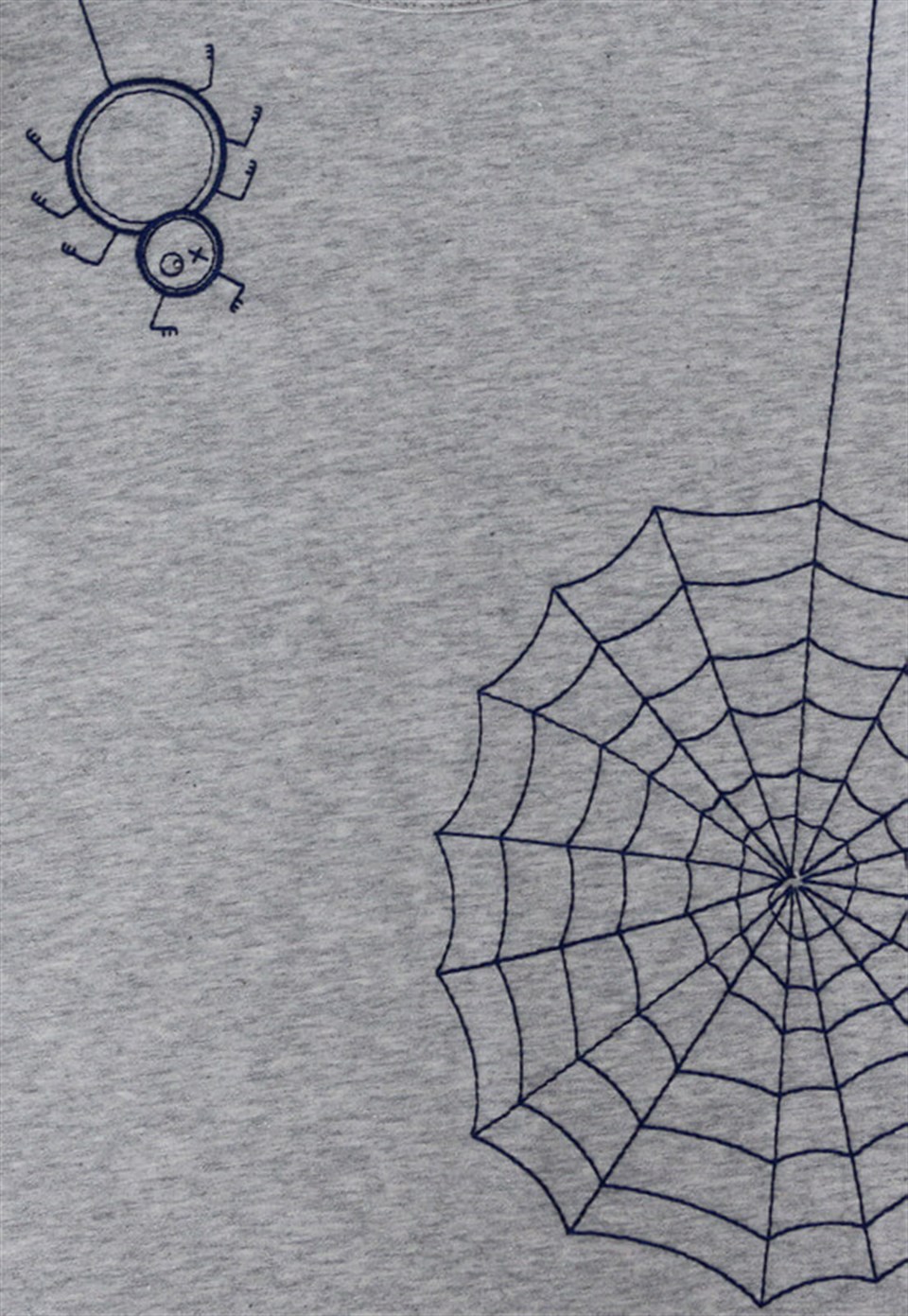 Enfant Terrible Örümcek Desenli Uzun Kollu Gri Çocuk T-shirt