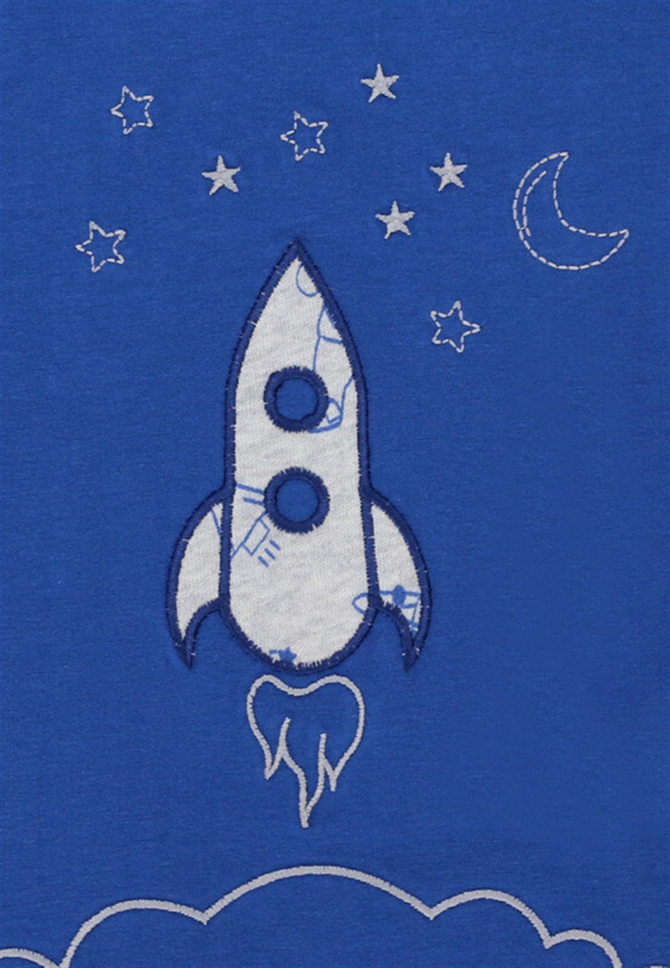 Enfant Terrible Roket Desenli Uzun Kollu Mavi Bebek T-shirt