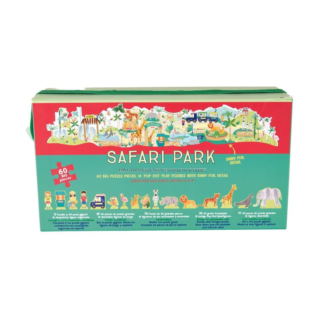 Floss & Rock 60 Parça Pop Out Yer Yapbozu-Safari Park