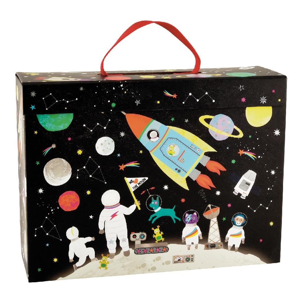 Floss & Rock Ahşap Figürlü Oyun Kutuları-Space