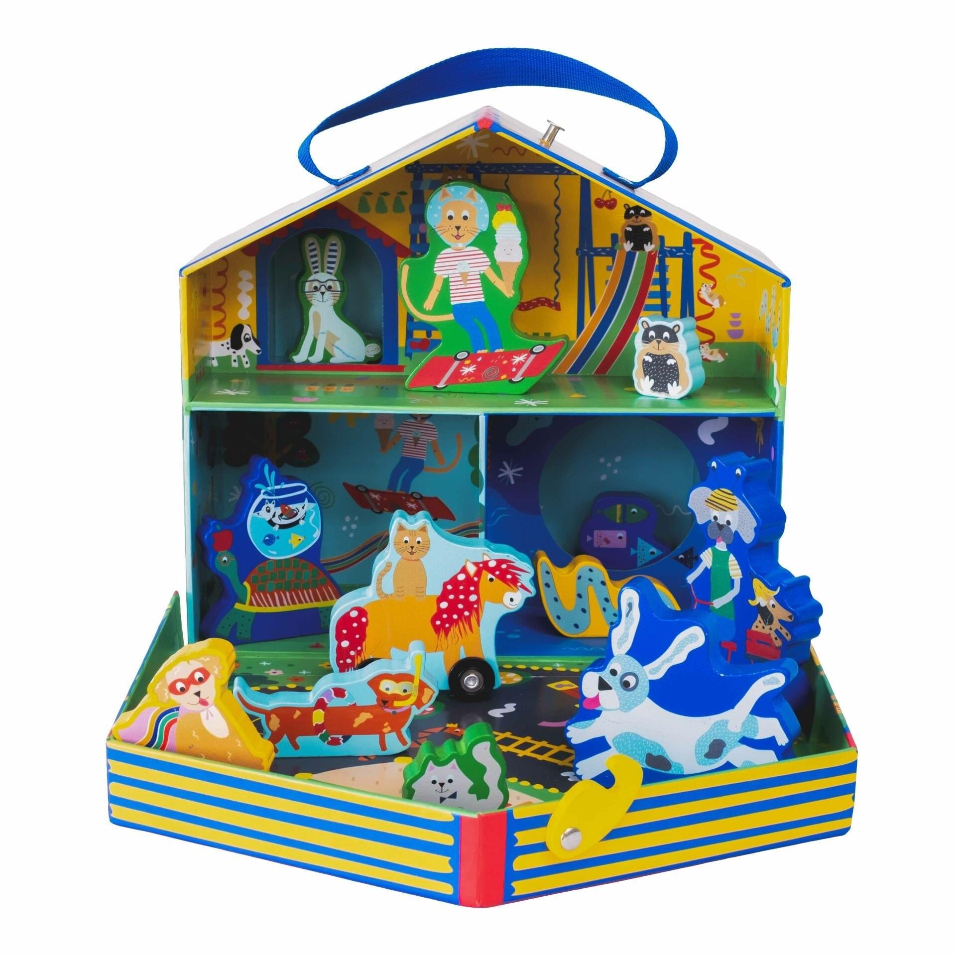 Floss & Rock Ahşap Figürlü Oyun Kutuları-Pets