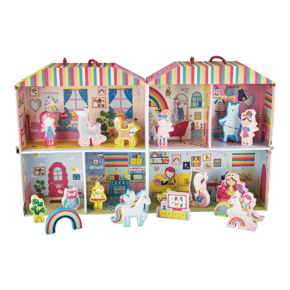 Floss & Rock Ahşap Figürlü Oyun Kutuları-Rainbow Fairy Oyun Evi