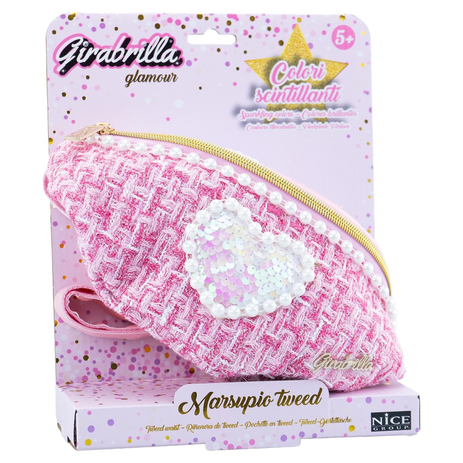 Girabrilla İncili Tweed Bel Çantası