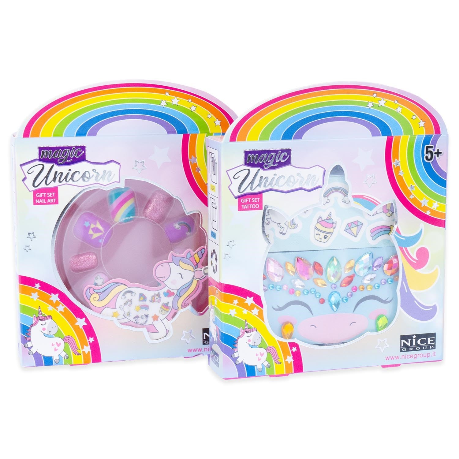 Girabrilla Magic Unicorn 2'li Hediye Seti-Takma Tırnak ve Yüz Taşı