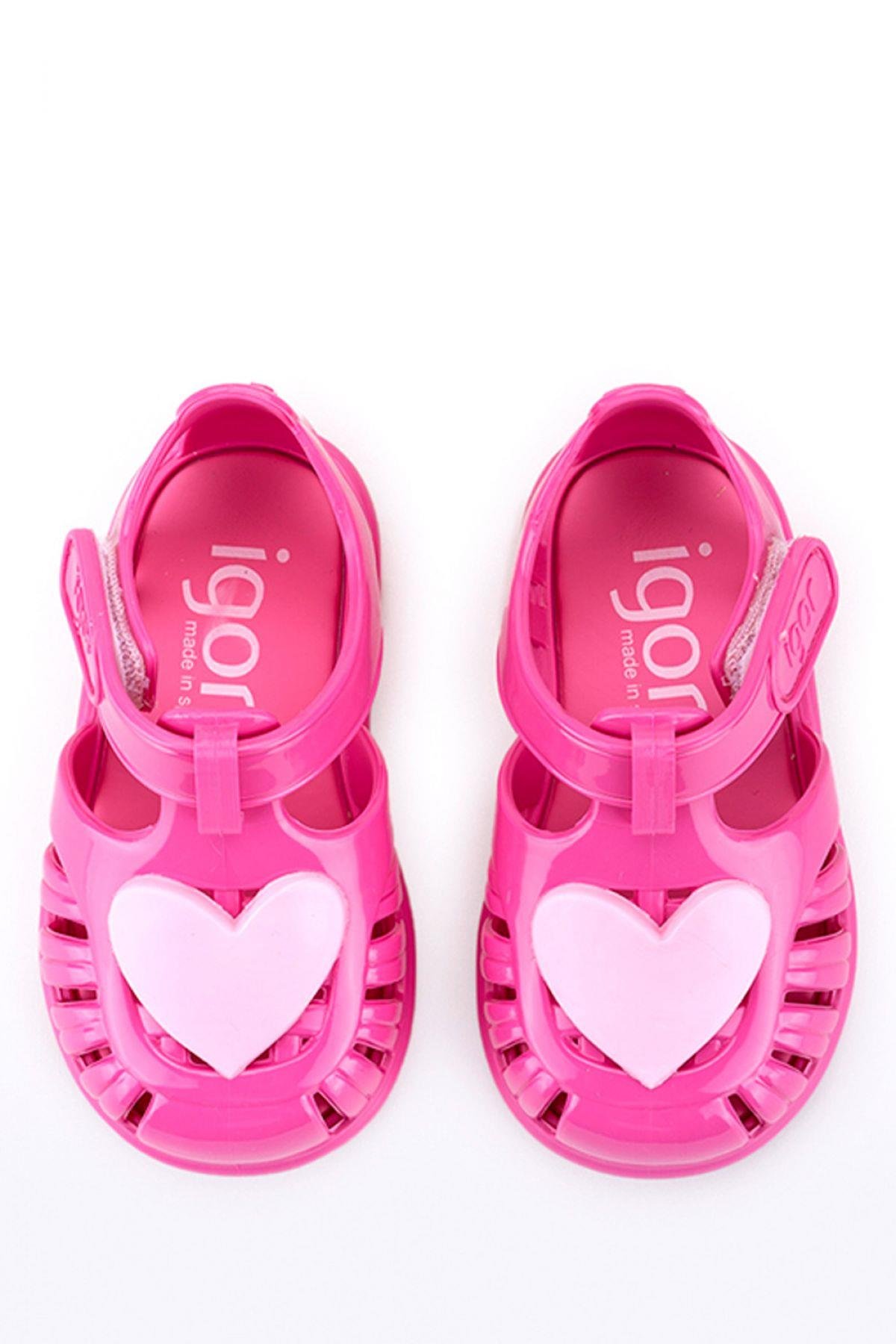 Igor Çocuk Cırtlı Sandalet Tobby Gloss Love-Pink