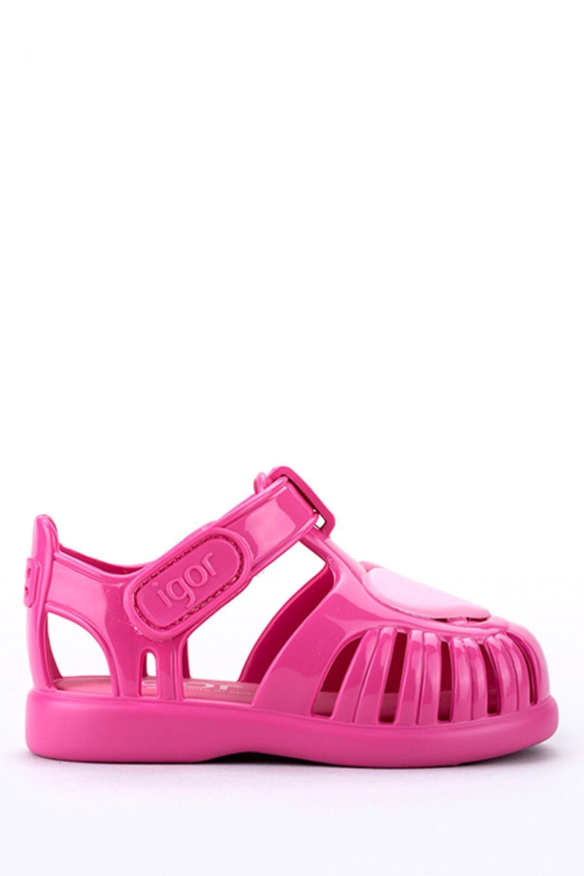 Igor Çocuk Cırtlı Sandalet Tobby Gloss Love-Pink