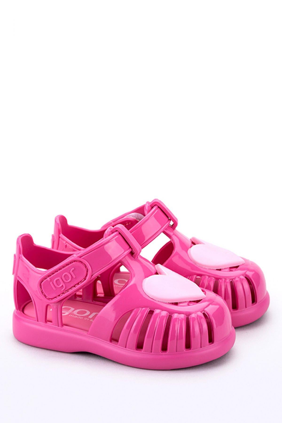 Igor Çocuk Cırtlı Sandalet Tobby Gloss Love-Pink