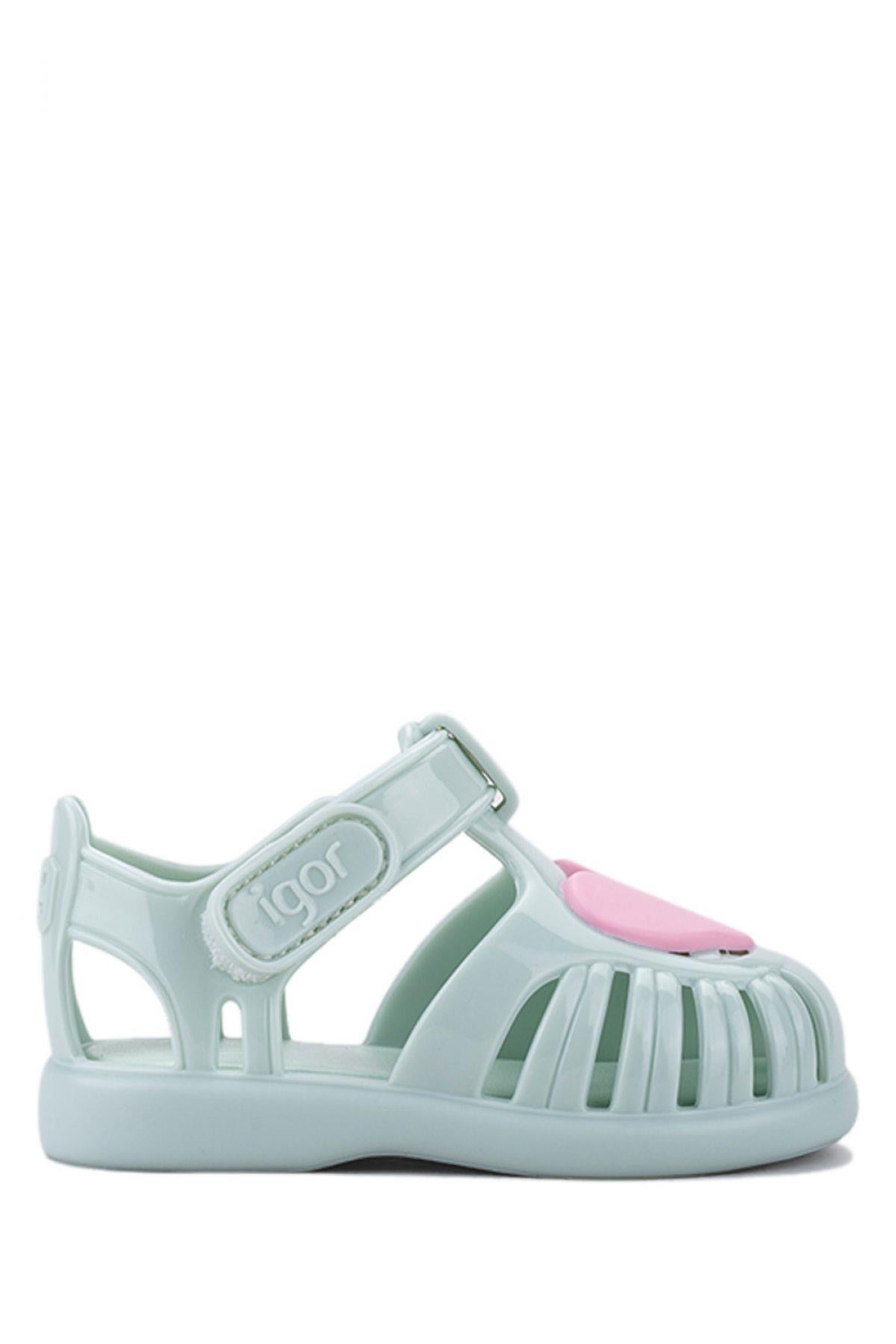 Igor Çocuk Cırtlı Sandalet Tobby Gloss Love-Menta