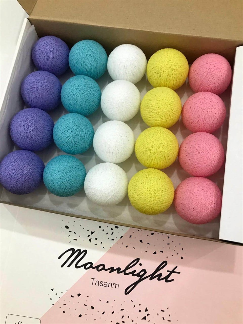 Moonlight Işıklı Toplar Mor-Turkuaz-Pembe-Sarı-Beyaz