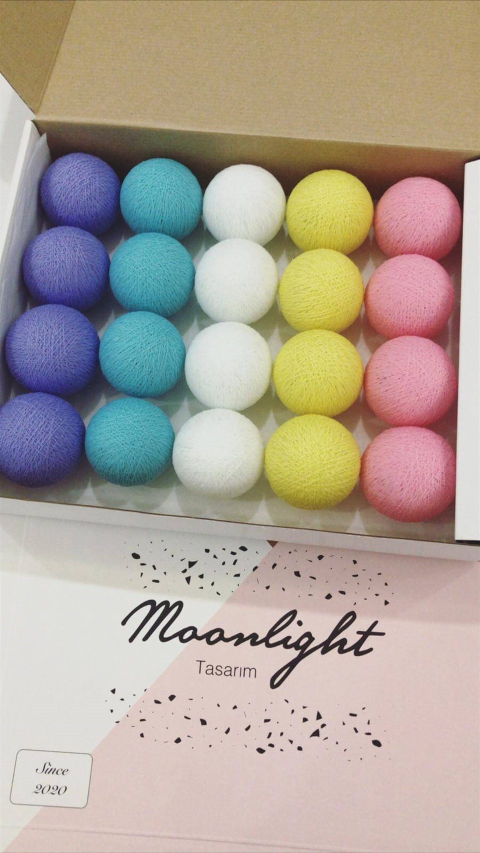 Moonlight Işıklı Toplar Mor-Turkuaz-Pembe-Sarı-Beyaz