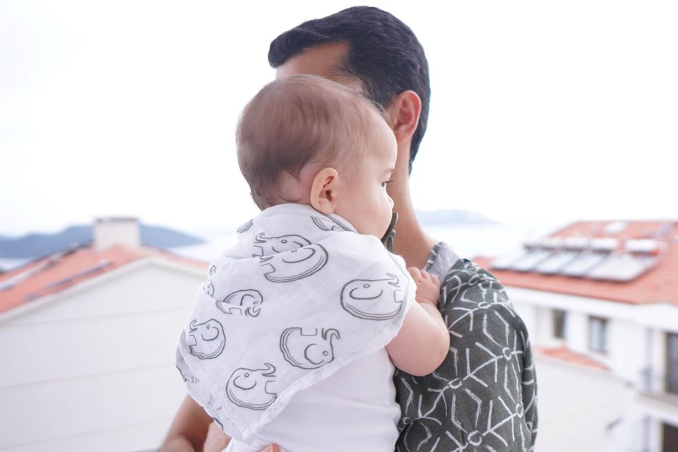 Posh Baby 3'lü Omuz Örtüsü-Haki Fil&Haki Geo Desenli