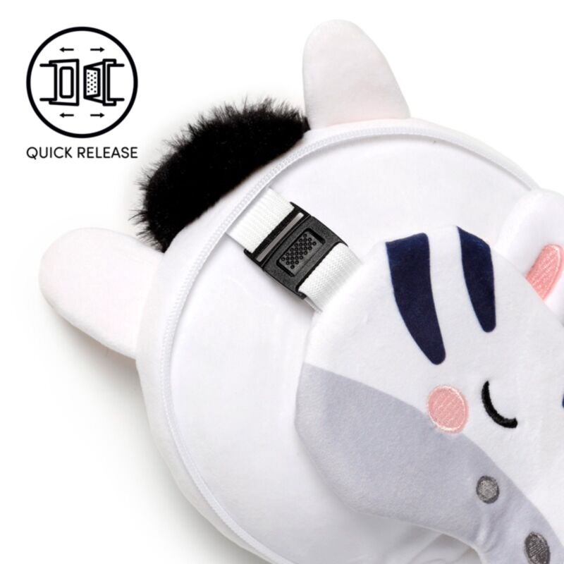 Relaxeazzz Adoramals Bali The Zebra Plush Travel Pillow & Eye Mask