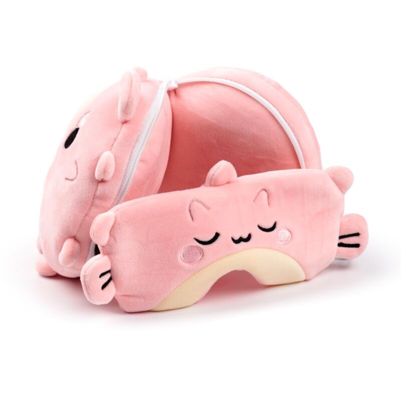 Relaxeazzz Adoramals Fuff The Puffer Fish Plush Travel Pillow & Eye Mask