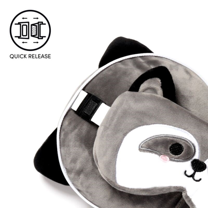 Relaxeazzz Adoramals Raccuun Plush Travel Pillow & Eye Mask