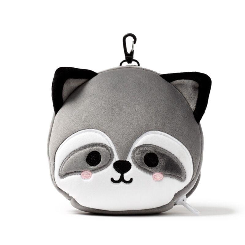 Relaxeazzz Adoramals Raccuun Plush Travel Pillow & Eye Mask