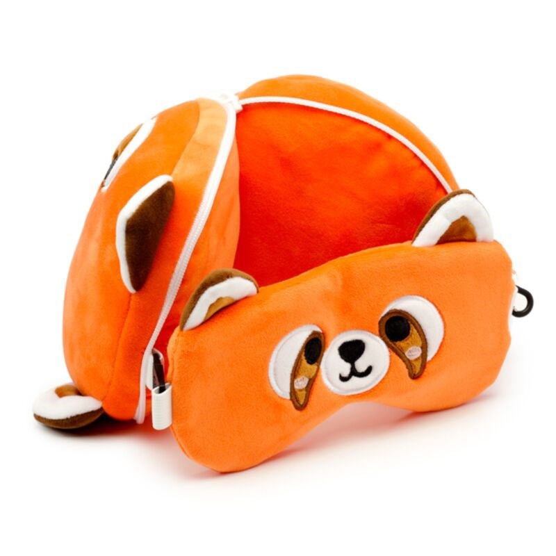 Relaxeazzz Adoramals Red Panda Plush Travel Pillow & Eye Mask