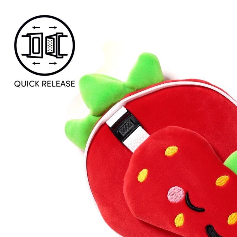 Relaxeazzz Elidi The Strawberry Foodiemals Plush Travel Pillow & Eye Mask