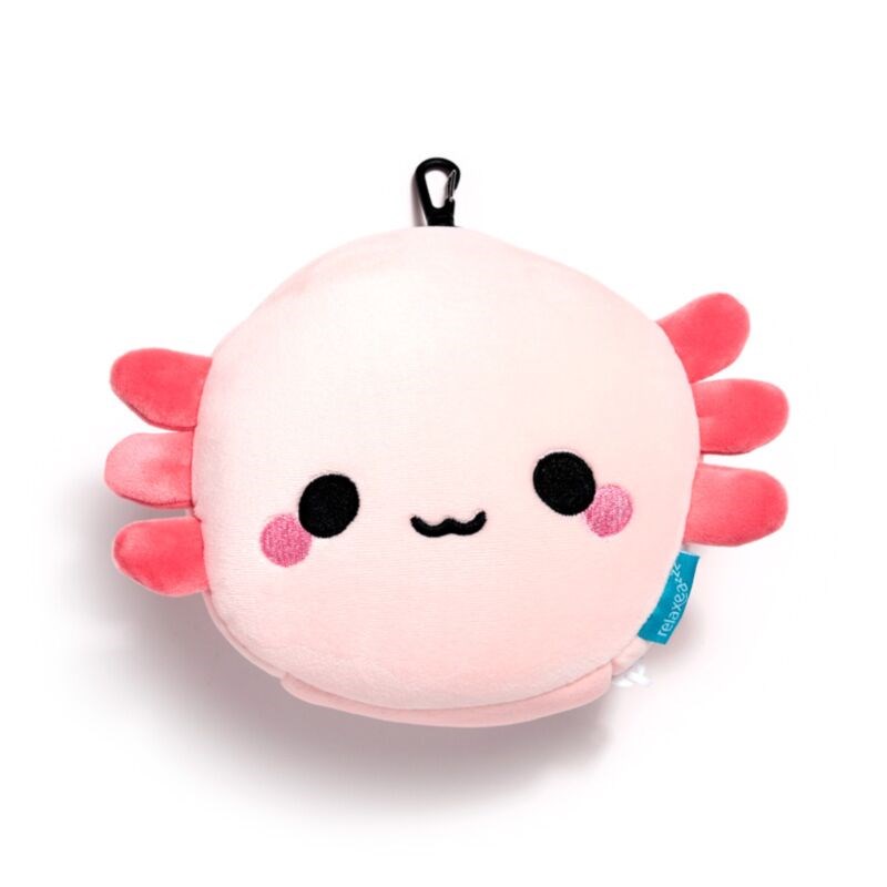 Relaxeazzz Maddie The Axoloty Travel Pillow & Eye Mask