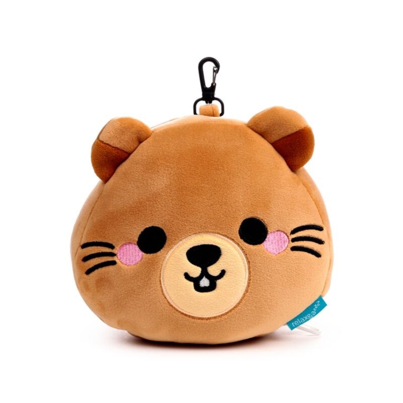 Relaxeazzz Mimi The Marmot Mountain Animal Plush Travel Pillow & Eye Mask