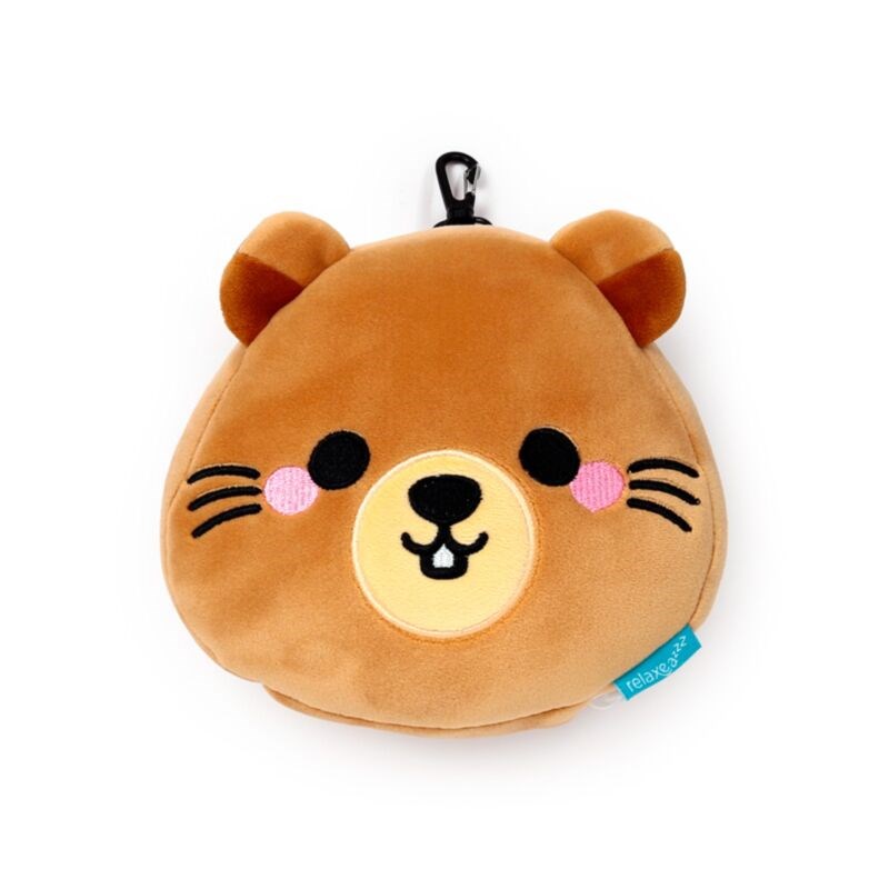 Relaxeazzz Mimi The Marmot Mountain Animal Plush Travel Pillow & Eye Mask