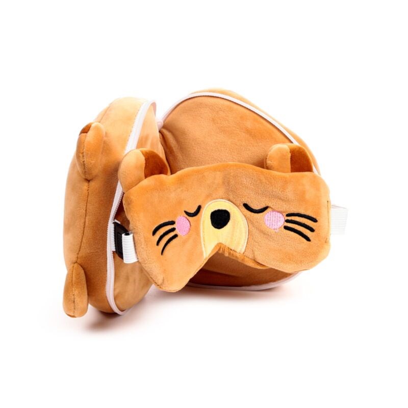 Relaxeazzz Mimi The Marmot Mountain Animal Plush Travel Pillow & Eye Mask