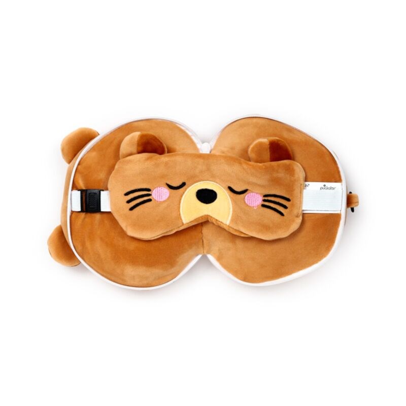 Relaxeazzz Mimi The Marmot Mountain Animal Plush Travel Pillow & Eye Mask