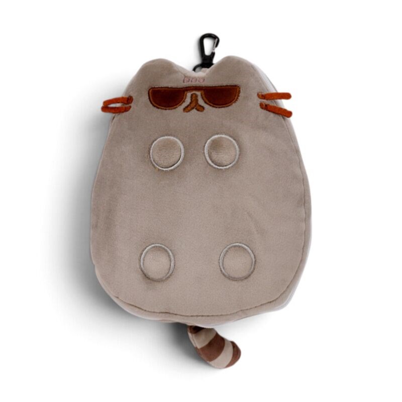 Relaxeazzz Pusheen Cat With Sunglasses Shaped Plush Travel Pillow & Eye Mask