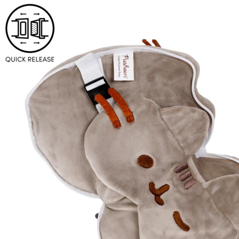 Relaxeazzz Pusheen Cat With Sunglasses Shaped Plush Travel Pillow & Eye Mask