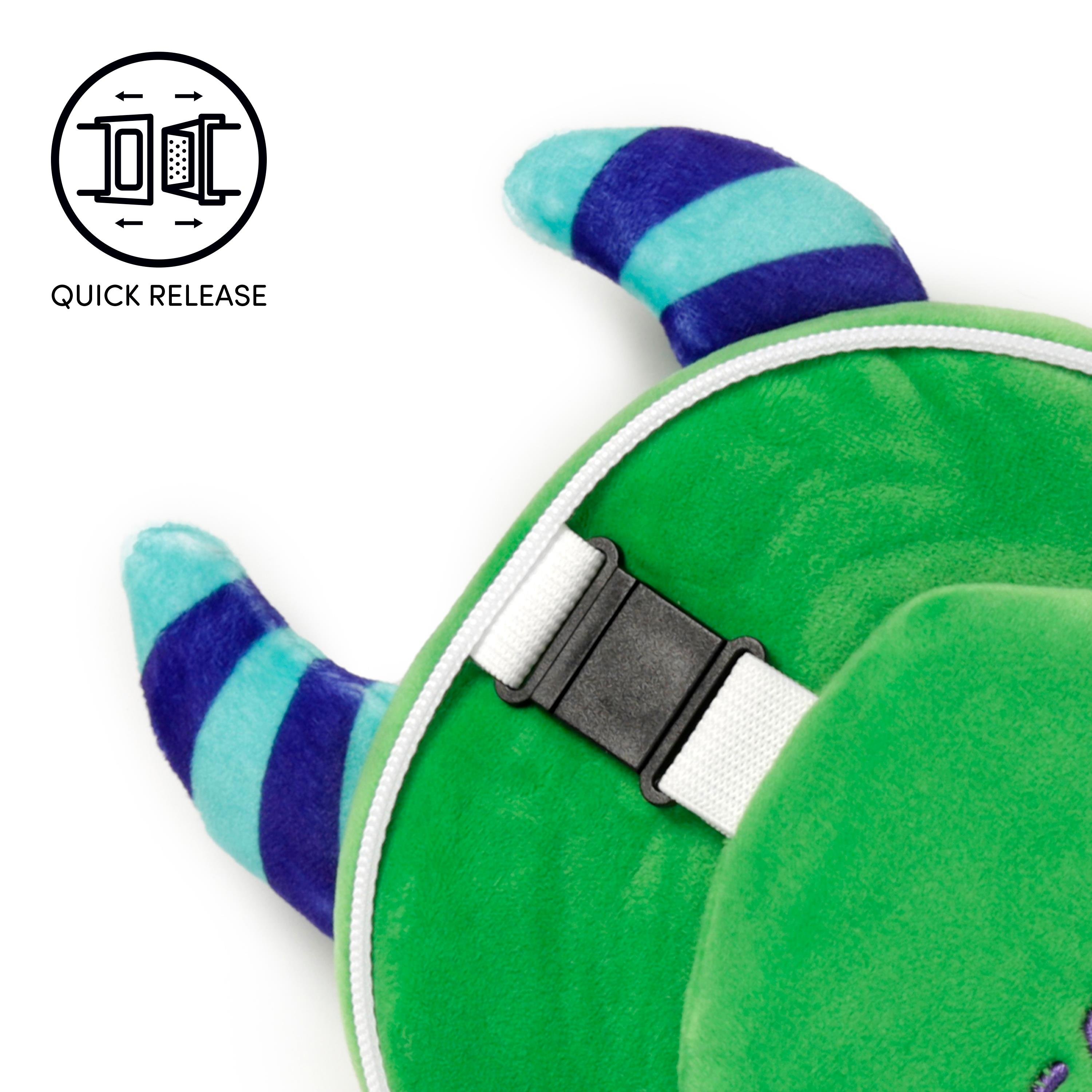Relaxeazzz Seyahat Yastığı ve Göz Maskesi-Green Monstarz Monster Plush