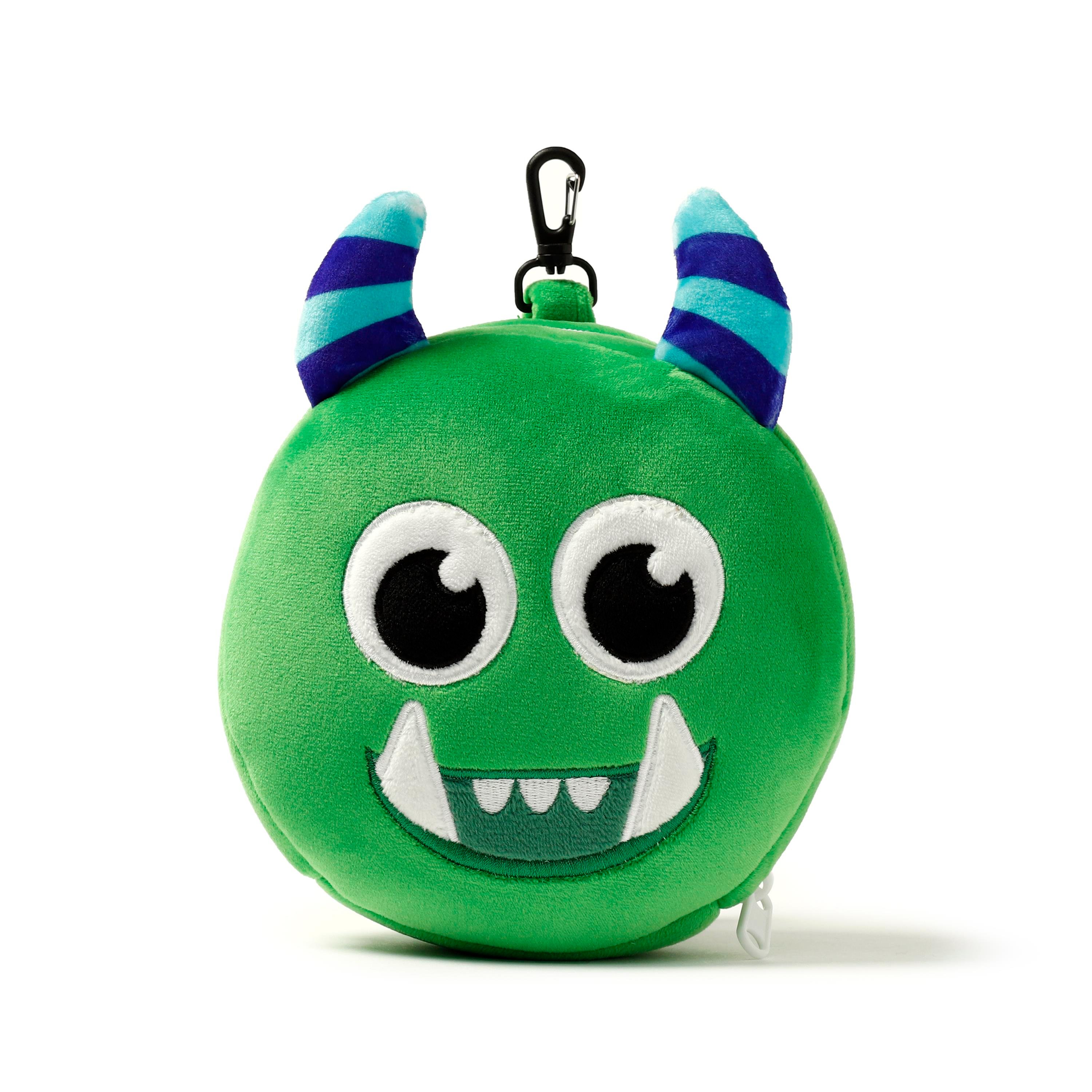 Relaxeazzz Seyahat Yastığı ve Göz Maskesi-Green Monstarz Monster Plush